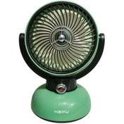 Resim HEPU HP F12 Masa Üstü Şarjlı Vantilatör 3 Kademeli Nostaljik Type-C 1200 mAh Led Aydınlatma 