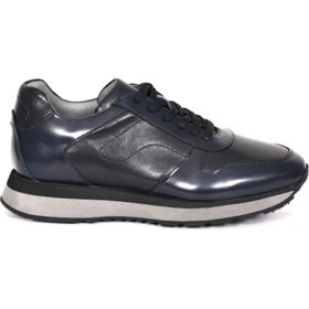 Resim Tuna Hakiki Deri Lacivert Casual Spor Erkek Ayakkabı - Eva Taban 3872 