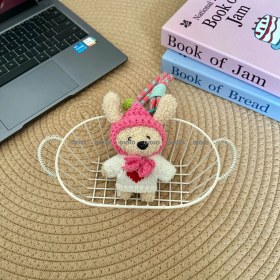 Resim Silver1 Sevimli Renkli Ip Peluş Ayı Kolye El Yapımı Oyuncaklar Küçük Bebek Çanta Çekicilik Sevimli Bebek Cep Telefonu Çekicilik (Yurt Dışından) 