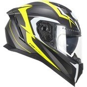 Resim Cgm 311G Blast Sport Kapalı Motosiklet Kaskı Mat Siyah-Sarı Xl 