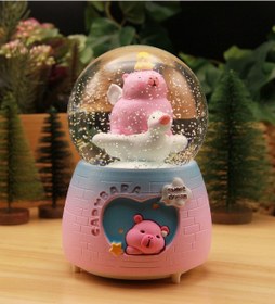 Resim Capybara Kapibara Kar Motorlu, Işıklı Ve Müzikli Mega Boy Kar Küresi-a 