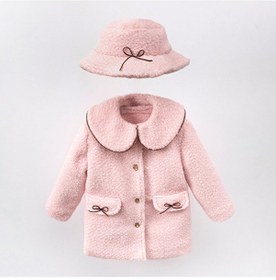 Resim Cumino Cute Kız Çocuk Şapkalı Kaban Pembe 