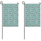 Resim Geyik 2'li Çift Taraflı 12x18inch Bahçe Bayrağı, Dış Mekan-a9 12+ 