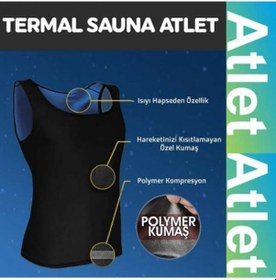 Resim Extra Terletici Yeni İnce Kumaş Termal Sauna Pro Terleme Atleti (490854512) Siyah 