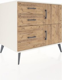 Resim Kronos Şifonyer Tek Raflı 3 Çekmeceli 2 Kapaklı 88x59x80 Aytaşı-çam Çam 