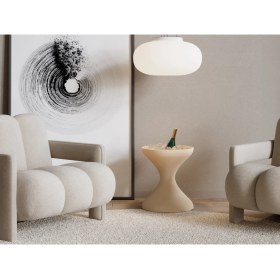 Resim Echo Furniture Merta Fildişi Buz Kabı ve Kapaklı Sehpa 