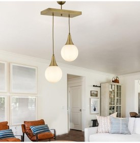 Resim Damla 2 Li Sıralı Eskitme Modern Sarkıt Mutfak Oturma Odası Salon Sarkıt Avize 