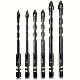 Resim 6/10 adet Tungsten Karbür Matkap Uçları Seti, Altıgen Shank, Metal Yapı, Fayans, Tuğla, Cam, Plastik, Ahşap için - Manuel ve Elektrikli Matkaplar Uyumlu, Elektrik Gerektirmez, Fayans Matkapı | Hassas Matkap | Dayanıklı Matkap Uçları, Matkap Uçları Seti 
