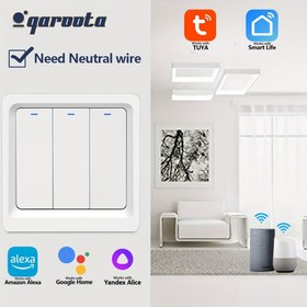 Resim AKILLI IŞIK ANKETİ Tuya Akıllı Anahtar EU/UK Standart Duvar Düğmesi WiFi Kontrolü Tuya/Akıllı Yaşam Uygulaması Ses Kontrolü Alexa Google Asistan Beyaz 1/2/3 Grup Voltaj 100-240V 50Hz/60Hz Nötr Kabloya Bağlanmalı 