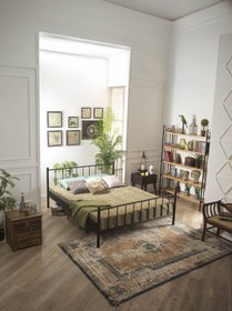 Resim Unimet Falez Çift Kişilik Ferforje Metal Karyola-siyah (AHŞAP LATALI) 