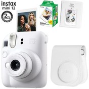Resim Fujifilm Instax Mini 12 Beyaz Fotoğraf Makinesi 20li Film Ve Pvc Albümlü Çantalı Seti 1 