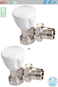 Resim Eca 1/2 Köşe Radyatör Valfi Petek Havlupan Vanası 2 Adet Rv3 602120641 