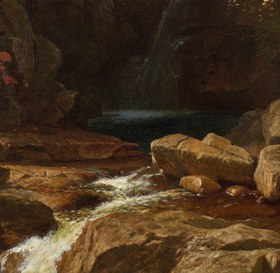 Resim Glen Ellis Falls by Albert Bierstadt: 3D Textured Print - "55"x"74" in/140x188 cm / As Roll (Canvas) 