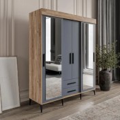 Resim Afilli Izmir Sürgülü Aynalı ve Kapaklı Gardrop Dolap 