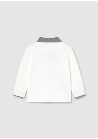 Resim Mayoral Erkek Bebek Yakalı Sweatshirt Beyaz 