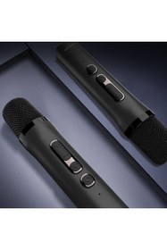 Resim Lenyes S856 RGB Işıklı Mikrofonlu Bluetooth Speaker Hoparlör v5.0 Siyah 