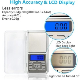 Resim Goldorion 0.01G Hassasiyetli Dijital Hassas Terazi - 500 Gram Kapasiteli Kuyumcu Terazisi 