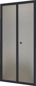 Resim Durul Duşakabin Ön Cephe Katlanır Akordion Kapı Siyah Buzlu - 72 cm 