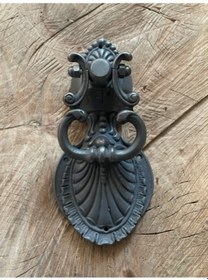 Resim Antik Oksit Siyah Döküm Pirinç Ahşap Kapı Tak Tak Kapı Tokmagı 