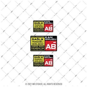 Resim Bt68-Kaskimi Cikarma Yazili Ab Rh Negatif (-) Kan Grubu Etiketi 