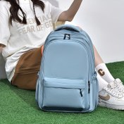 Resim Kadınlar için Büyük Kapasiteli Şık Açık Mavi Sırt Çantası - Laptop & Tablet Bölmeleri, Ayarlanabilir Askılar, Dayanıklı Polyester, Günlük İşe Gidiş Geliş, Okul, Alışveriş ve Seyahat için İdeal, Şık Minimalist Tasarım 