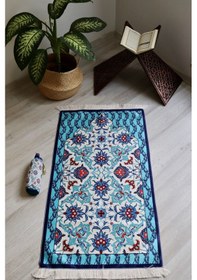 Resim Pratik Ve Taşınabilir Ipek Dokulu Keseli Seccade Çiçek Desenli S10011 Çok Renkli 