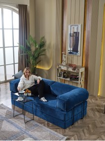 Resim Huga Mobilya Petite Kanepe Oyun, Tv, Sinema Koltuğu- Yatak Olabilen Fitilli Kadife Yıkanır Silinir 80x160 h:36 