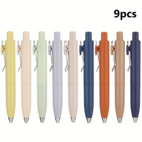 Resim 9 adet Morandi Renkli Çekilebilir Kalem, Orta Nokta, Ergonomik Tutuş, İmza, Ofis ve Okul Kullanımı için İdeal, Çeşitli Pastel Renkleri (Pembe, Sarı, Yeşil, Mavi, Turuncu), Okul Yazma Malzemeleri | Morandi Renk Paleti | Düzgün Yazma Deneyimi, Yazma Kalemeleri 