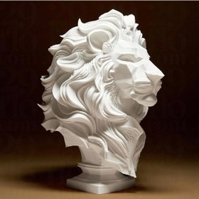Resim 3d Yazıcı Aslan Figür Büst 10 Cm Dekoratif Biblo 