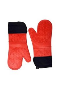 Resim Kitchen Design Lab 45x65 CM Gri Silikon Hamur Açma Matı Ve Kırmızı Silikon Yanmaz Mutfak Fırın Eldiveni 2 Li Set 