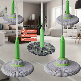 Resim Eller Serbest Kendi Kendine Dönen Vidaksız Döner Paspas Dayanıklı Plastik / Metal Sap ile - Elektrik Gerektirmez, Yıkanabilir ve Yeniden Kullanılabilir Paspas Başlığı için Yatak Odası, Banyo, Mutfak, Oturma Odası Zeminleri, Çok Yönlü Zemin Temizliği | Modern Temizlik Aracı | Güçlü Lekeleri Çıkarma 