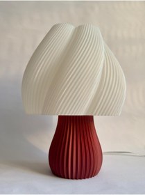 Resim Luminaura Modern Tasarımlı Şık Abajur Dekoratif Masa Lambası Yatak Odası, Salon Ve Ofis Aydınlatma Bakır - Beyaz 