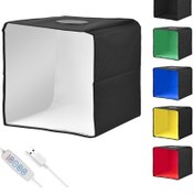 Resim Reedark Taşınabilir Mini Fotoğraf Çekim Kutusu: 6 Fon Kağıdı, Usb Güç, Profesyonel Işık Çadırı, 25x25cm/9.8x9.8inç 