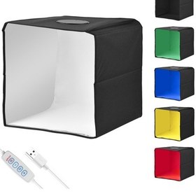 Resim Reedark Taşınabilir Mini Fotoğraf Çekim Kutusu: 6 Fon Kağıdı, Usb Güç, Profesyonel Işık Çadırı, 25x25cm/9.8x9.8inç 