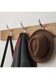 Resim Uzun Noktalı Metal Askı Şık Portmanto Askılık Dolap Mobilya Askısı Vidalar Dahil 5 Adet Krom 