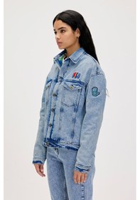 Resim Adelina Mavi Kadın Denim Ceket-mavi Mavi 