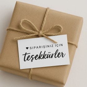 Resim ’’siparişiniz Için Teşekkürler’’ Teşekkür Kartı 100 Ad 8X5CM 300 gr Mat Kuşe 