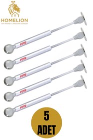 Resim HOMELION 5 ADET Fors 100N Gri Dolap Kapak Pistonu – Amortisörlü Hidrolik Destek Mekanizması(Frensiz) 