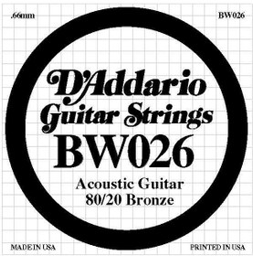Resim D'Addario 80/20 Bronze Akustik Gitar Tek Tel (26) 