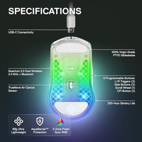 Resim SteelSeries Aerox 3 Wireless Ghost Edition Gaming Mouse 