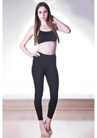 Resim Kadın Siyah Likralı Uzun Tayt SiYAH 