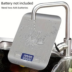 Resim 1 adet 10kg/1g Yüksek Hassasiyetli Paslanmaz Çelik Posta Ölçeği Su Geçirmez ve Yırtılmaya Dayanıklı Tasarım - Mektuplar, Pişirme, Yemek Hazırlama ve Yemek Hazırlama için Mükemmel - Dijital Ekran ve AAA Pil Seçeneği Dahil, Ofis Malzemeleri | Şık Gümüş Ölçeği | Paslanmaz Çelik Yüzey, Posta Ölçeği 