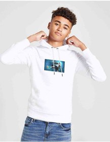 Resim Underswap Sans Baskılı Unisex Çocuk Kapüşonlu Beyaz Sweatshirt Beyaz 