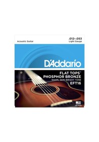 Resim D'addario Eft16 Akustik Gitar Tel Seti Regular Light - 12-53 - Phosphor Bronze 