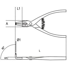 Resim Beta 1038 135x1,3mm. Ø 10-25mm. Dış Segman Pensesi Yaylı Eğri X000d 