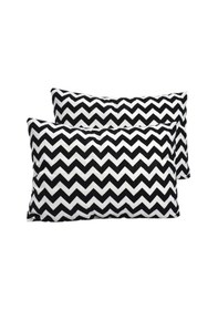 Resim Siyah Zikzak 2 Li Ranforce Pamuk Standart 50x70 Yastık Kılıfı Çok Renkli 