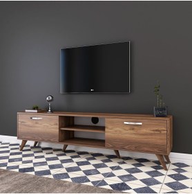 Resim Rani Mobilya Rani A9 Tv Ünitesi Modern Ayaklı Tv Sehpası 180 Cm Minyatür Ceviz 
