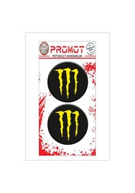 Resim Monster 3d Kabartmalı Damla Logo Sticker 5cm 02 