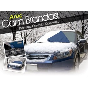 Resim PERİBOİA Araç Kar Buz Önleyici Büyük Boy Araç Ön Cam Brandası (150 cm x 70 cm) 