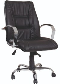 Resim MEHMET YAREN BURO Mk13 Yönetici Makam - Ofis Müdür - Büro - Çalışma Koltuğu Siyah Renk Krom Ayaklı 